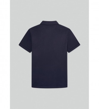 Hackett London Granatowa koszulka polo z bawełny pima