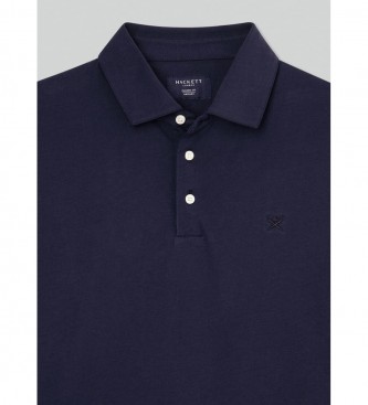 Hackett London Marineblaues Poloshirt aus Pima-Baumwolle