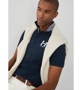 Hackett London Heritage H Logo navy polo shirt