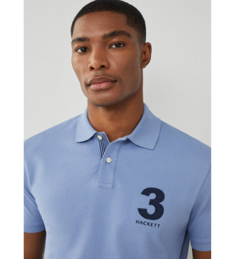 Hackett London Heritage Number polo shirt blue