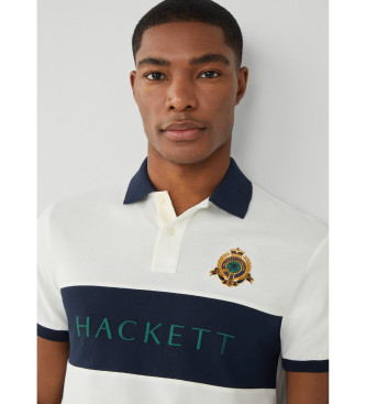 Hackett London Camisa plo Heritage com painel branco