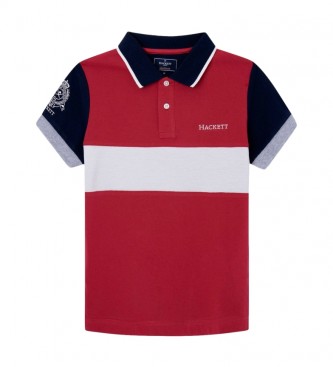 Hackett London Camisa plo Heritage Painel vermelho, azul-marinho