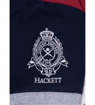 Hackett London Polo Heritage con pannello rosso, blu navy