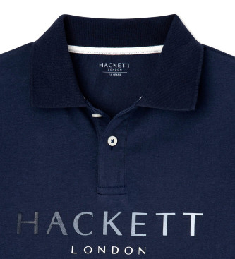 Hackett London Polo Logo Bedruckt marineblau