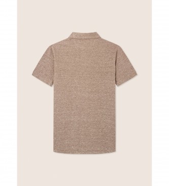 Hackett London Brown knitted polo shirt