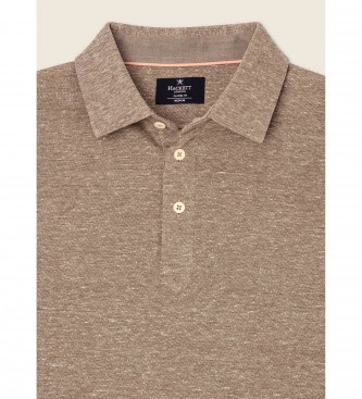 Hackett London Brown knitted polo shirt
