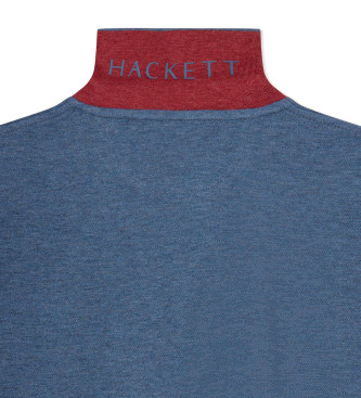 Hackett London Polo Slim Fit Logo niebieski