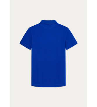 Hackett London Polo Slim Fit Logo blau
