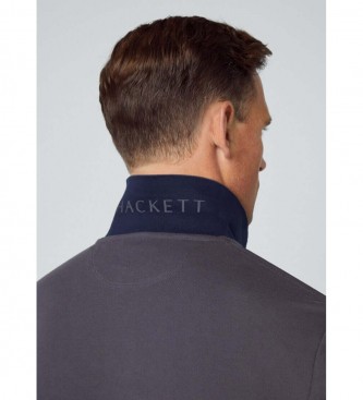 Hackett London Polo Slim Fit Logo grau