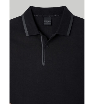 Hackett London Tech Placket black polo shirt