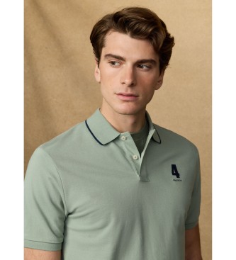 Hackett London Classic fit number polo shirt green