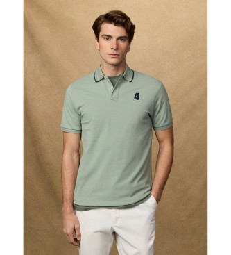 Hackett London Classic fit number polo shirt green