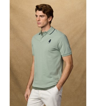Hackett London Classic fit number polo shirt green