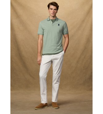 Hackett London Classic fit number polo shirt green