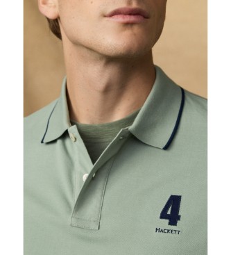 Hackett London Classic fit number polo shirt green