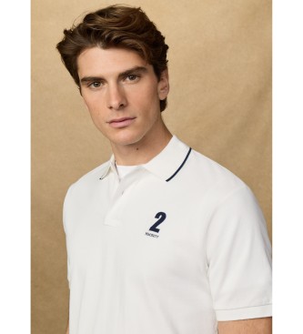 Hackett London Classic fit number polo shirt white