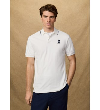 Hackett London Classic fit number polo shirt white