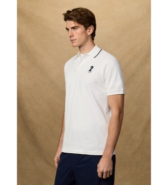 Hackett London Classic fit number polo shirt white