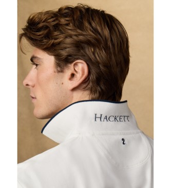 Hackett London Classic fit number polo shirt white