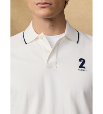 Hackett London Classic fit number polo shirt white