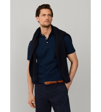 Hackett London P�lo Oxford de piqu� azul-marinho