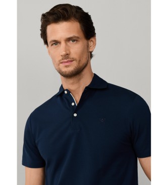 Hackett London P�lo Oxford de piqu� azul-marinho