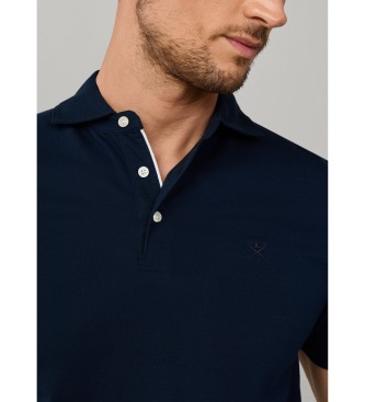 Hackett London P�lo Oxford de piqu� azul-marinho