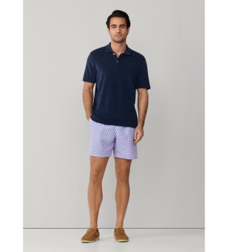 Hackett London Towelling navy polo shirt