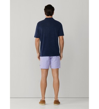 Hackett London Towelling navy polo shirt