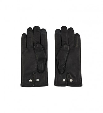 Hackett London Skórzane rękawiczki Portland Touch czarne