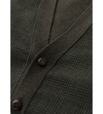 Hackett London POW Hybrid Cardigan zelena