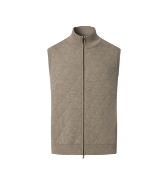 Hackett London Quiltet strikvest beige