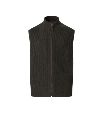 Hackett London Rib Zip Vest grn
