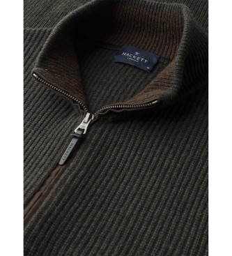 Hackett London Rib Zip Vest grn