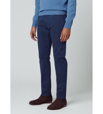 Hackett London Pantaloni in raso blu navy