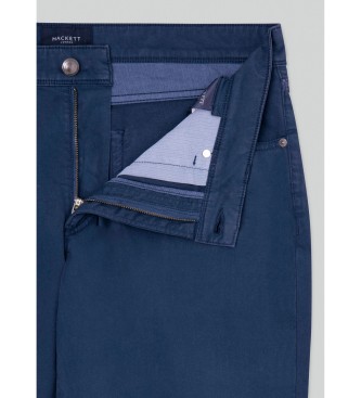 Hackett London Pantaloni in raso blu navy