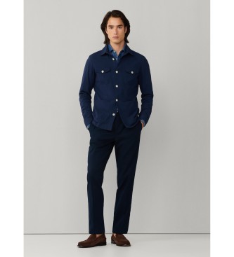Hackett London Koszula overshirt Seersucker granatowa