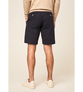 Hackett London Seersucker marine Bermuda shorts