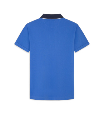 Hackett London Selvedge blue polo shirt