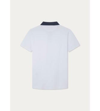 Hackett London Selvedge Placket white polo shirt