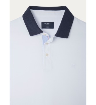 Hackett London Selvedge Placket white polo shirt