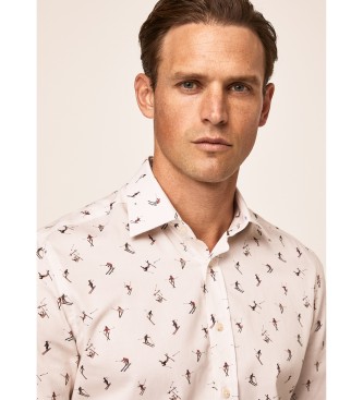 Hackett London Maglia bianca per il salto con gli sci