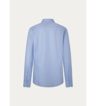 Hackett London Sky Pop Stripe Overhemd blauw