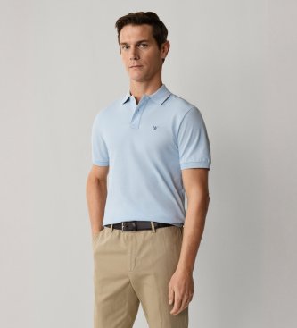 Hackett London Niebieskie polo Slim Fit z logo