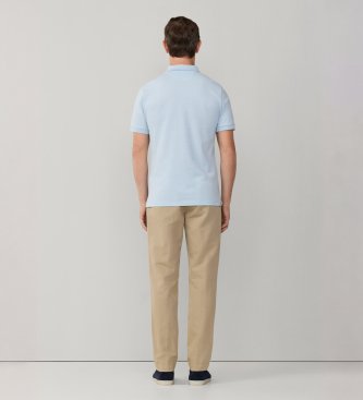 Hackett London Niebieskie polo Slim Fit z logo