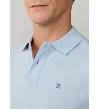Hackett London Niebieskie polo Slim Fit z logo