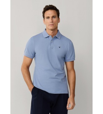 Hackett London Polo Slim Fit Logo modra