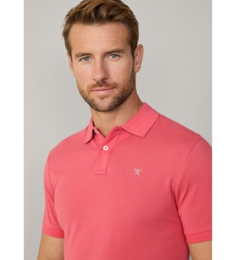 Hackett London Korallenfarbenes Poloshirt mit schmaler Passform