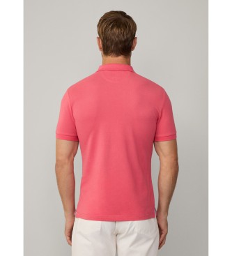 Hackett London Korallenfarbenes Poloshirt mit schmaler Passform