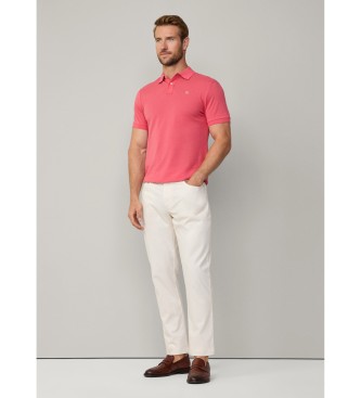 Hackett London Korallenfarbenes Poloshirt mit schmaler Passform